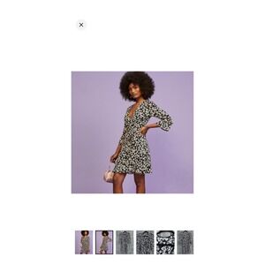 Reformation Zoe Dress Elaine Black White Floral Wrap Mini Dress XS NEW